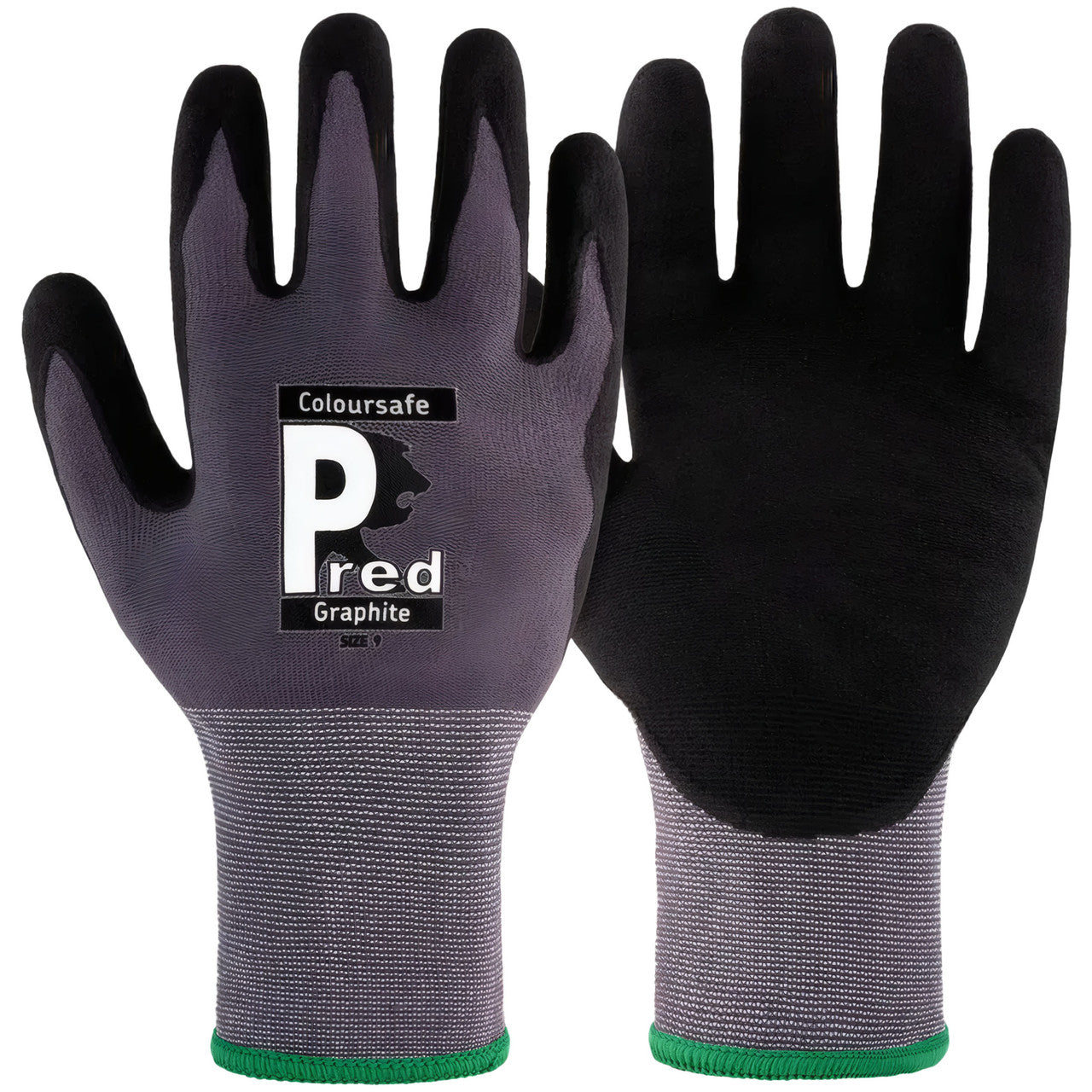 Predator Coloursafe Graphite Gloves Large 10 pk Nylon Spandex Liner JOS-MF15A-9