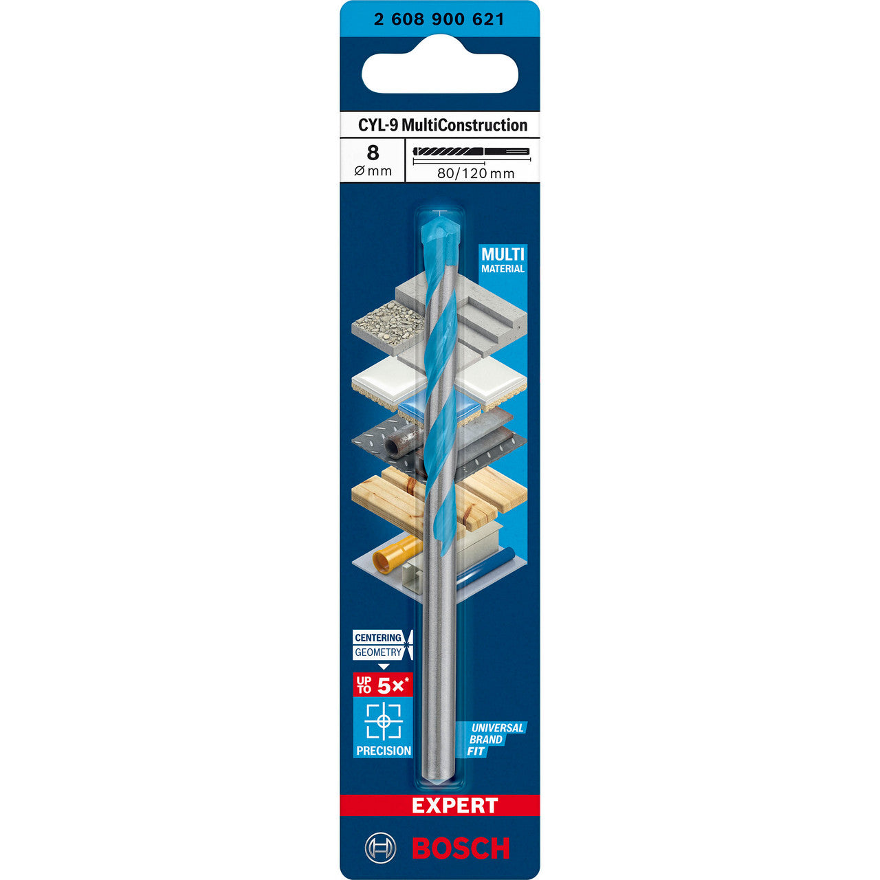 Bosch EXPERT CYL-9 Multi Material Construction Drill Bit 8 × 80mm 2608900621