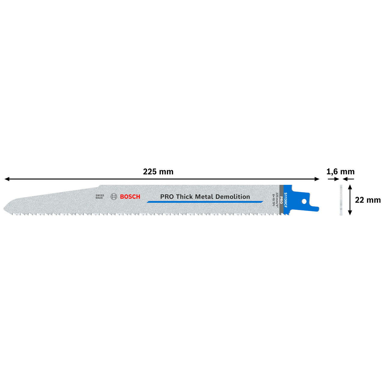 Bosch S1130CF PRO Demolition Reciprocating Saw Blade for Metal 225mm (Pack of 5)