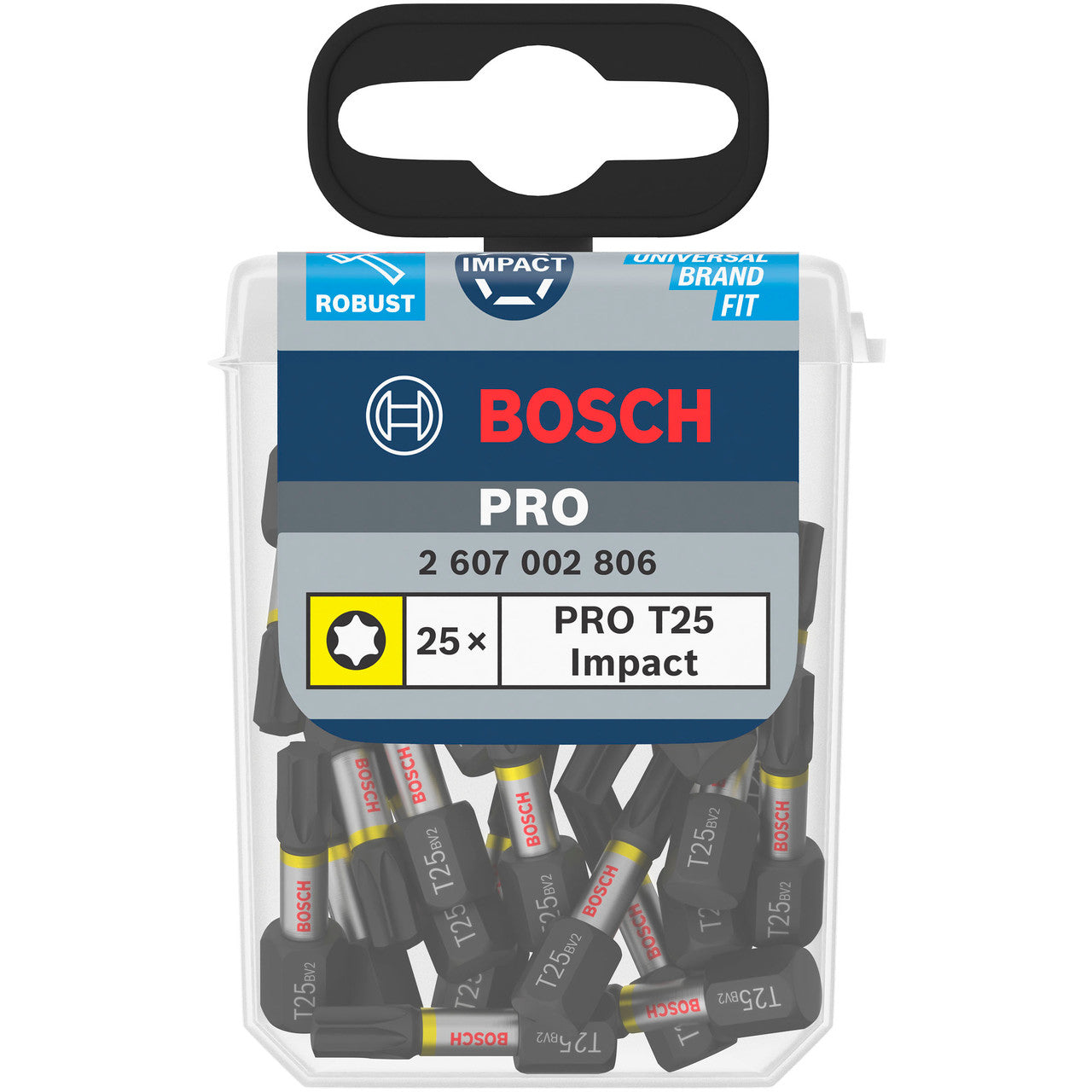 Bosch 2607002806 PRO Impact Screwdriver Bit T25 × 25mm (Pack of 25)
