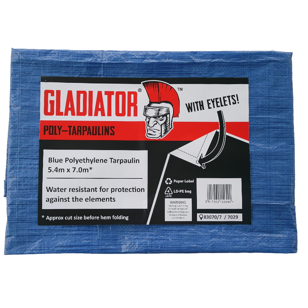 Gladiator Polyethylene Tarpaulin Blue 5.4m x 7m