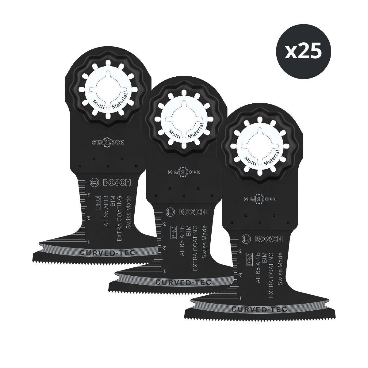 Bosch Starlock Multi-Tool Blades 40mm 25pk For Wood Metal And plastic 2608669081