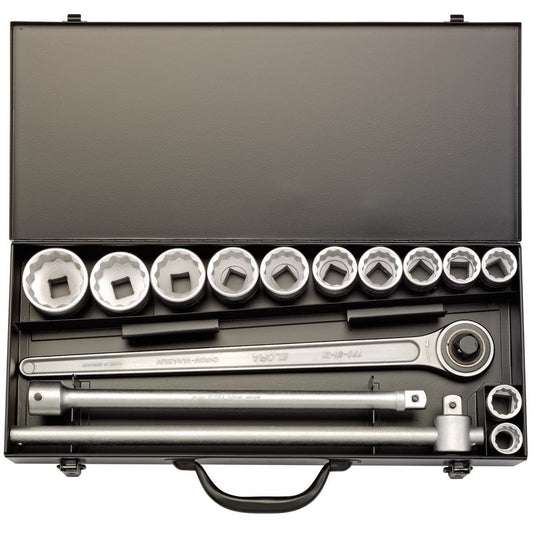 Elora Imperial Socket Set 3/4"D 15 Piece Bi-hexagon Standard Length 00369