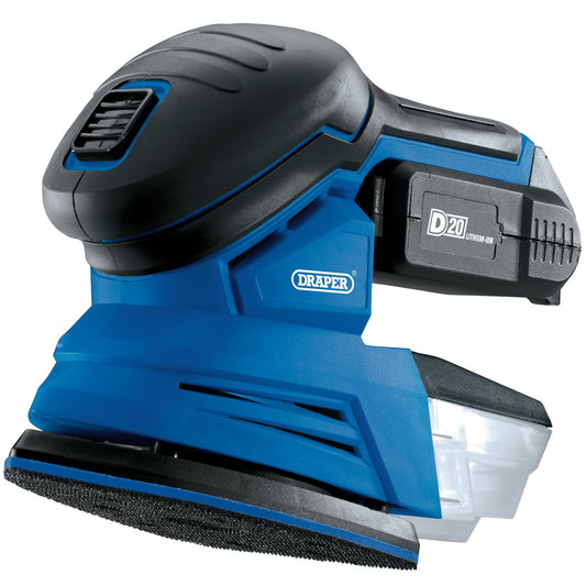 Draper D20 20V Tri-Base Detail Sander 1 x 2.0Ah Battery 1 x Charger 00608