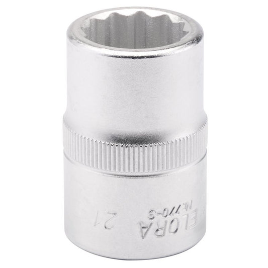 Elora 21mm 3/4"D Bi-Hexagon Socket Standard Length Chrome Plated 00690