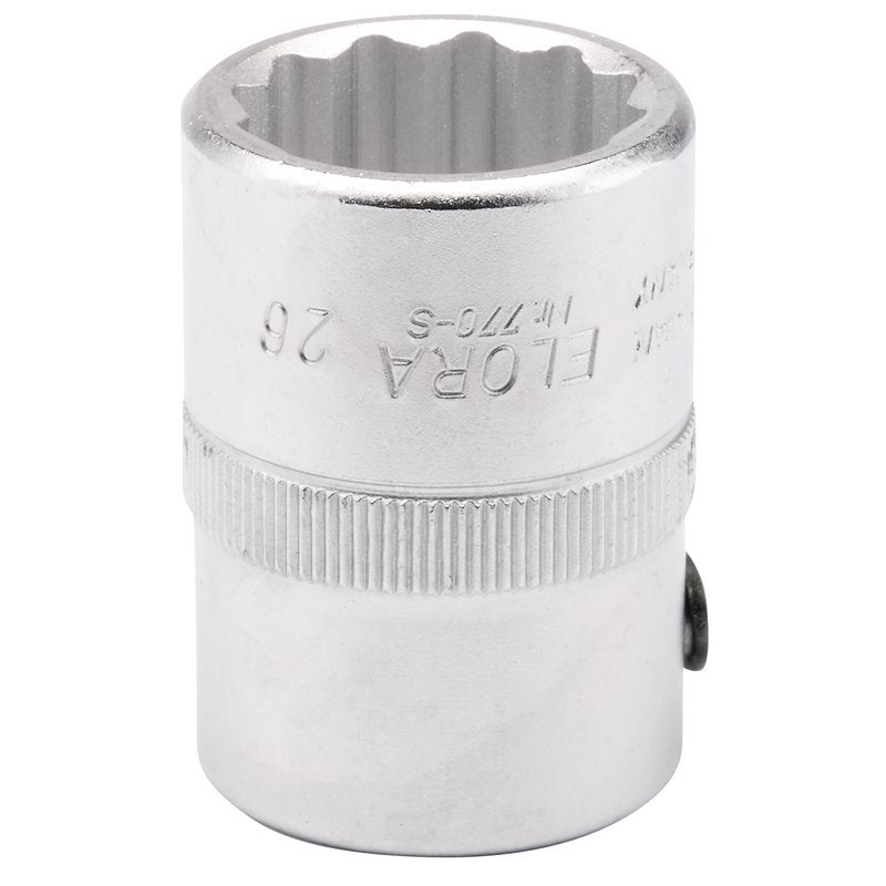 Elora 26mm 3/4"D Bi-Hexagon Socket Standard Length Chrome Plated 00749