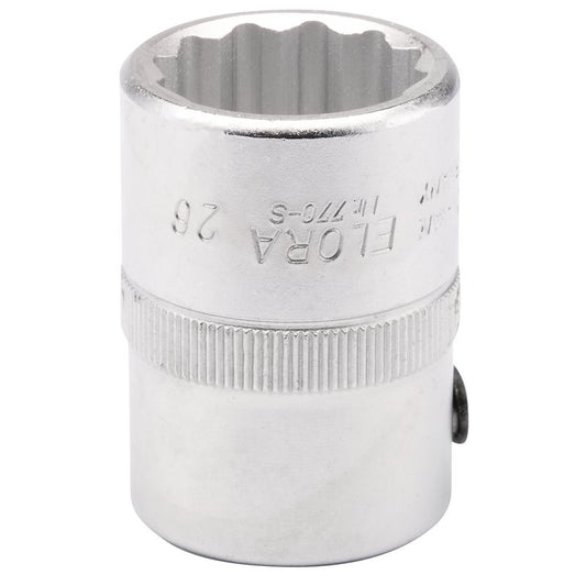 Elora 26mm 3/4"D Bi-Hexagon Socket Standard Length Chrome Plated 00749