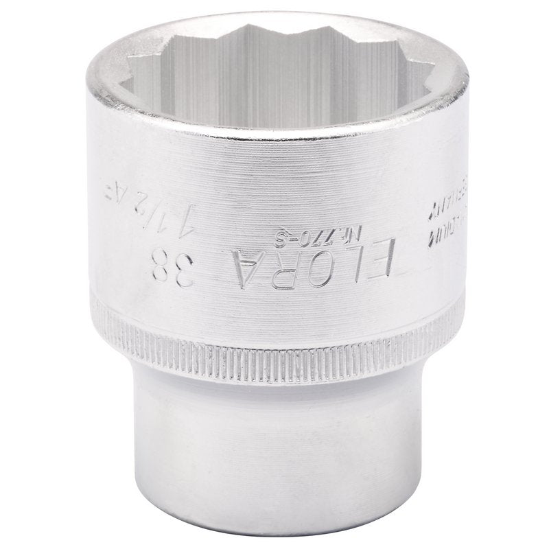 Elora 38mm 1.1/2" Bi-Hexagon Socket 3/4"D Chrome Plated Hardened Tempered 00814