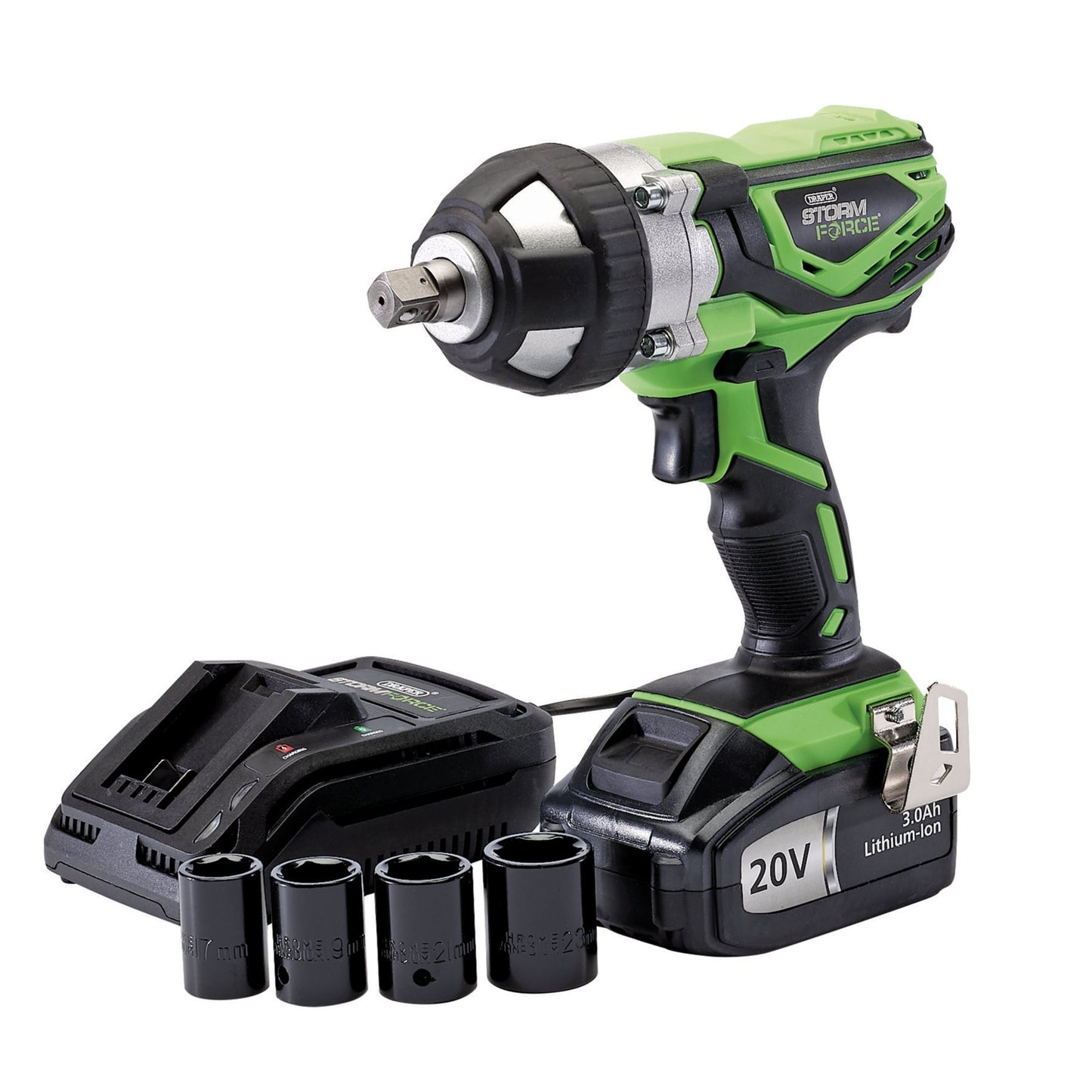 Draper Storm Force® 20V Impact Wrench, 1/2" Sq. Dr., 400Nm, 1 x 3.0Ah Battery