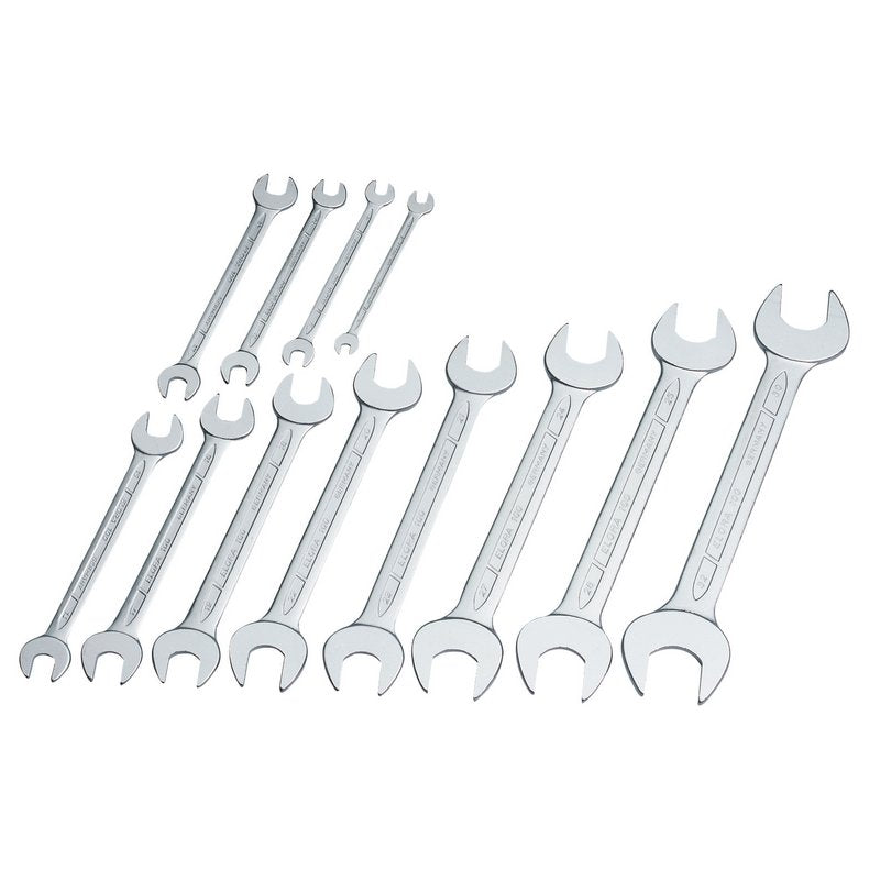 Elora Long Metric Open End Spanner Set 12 Piece 6 to 32 mm Chrome Plated 01276