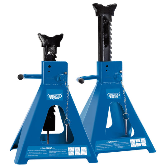 Draper Pneumatic Ratcheting Axle Stands 10 Tonne Pair Maximum Height 770mm 01815