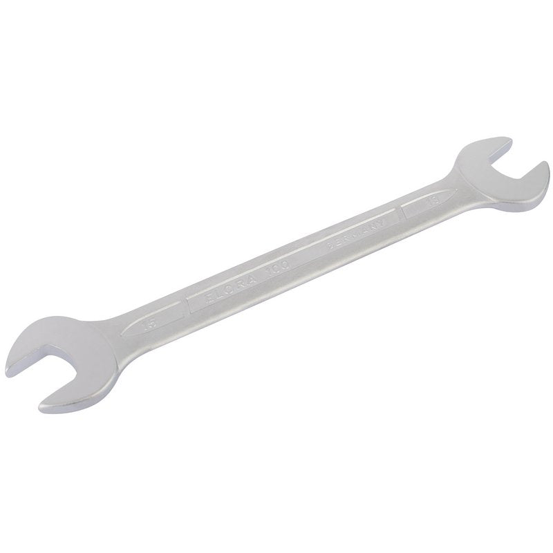 Elora Long Metric Double Open End Spanner 13 x 15mm Chrome Plated 01903