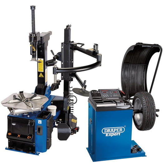 Draper Tyre Changer with Assist Arm and Wheel Balancer Kit 230V 02152