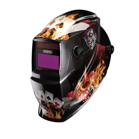Draper Auto Darkening Welding Helmet Playing Cards Design Li-ion Solar 02515