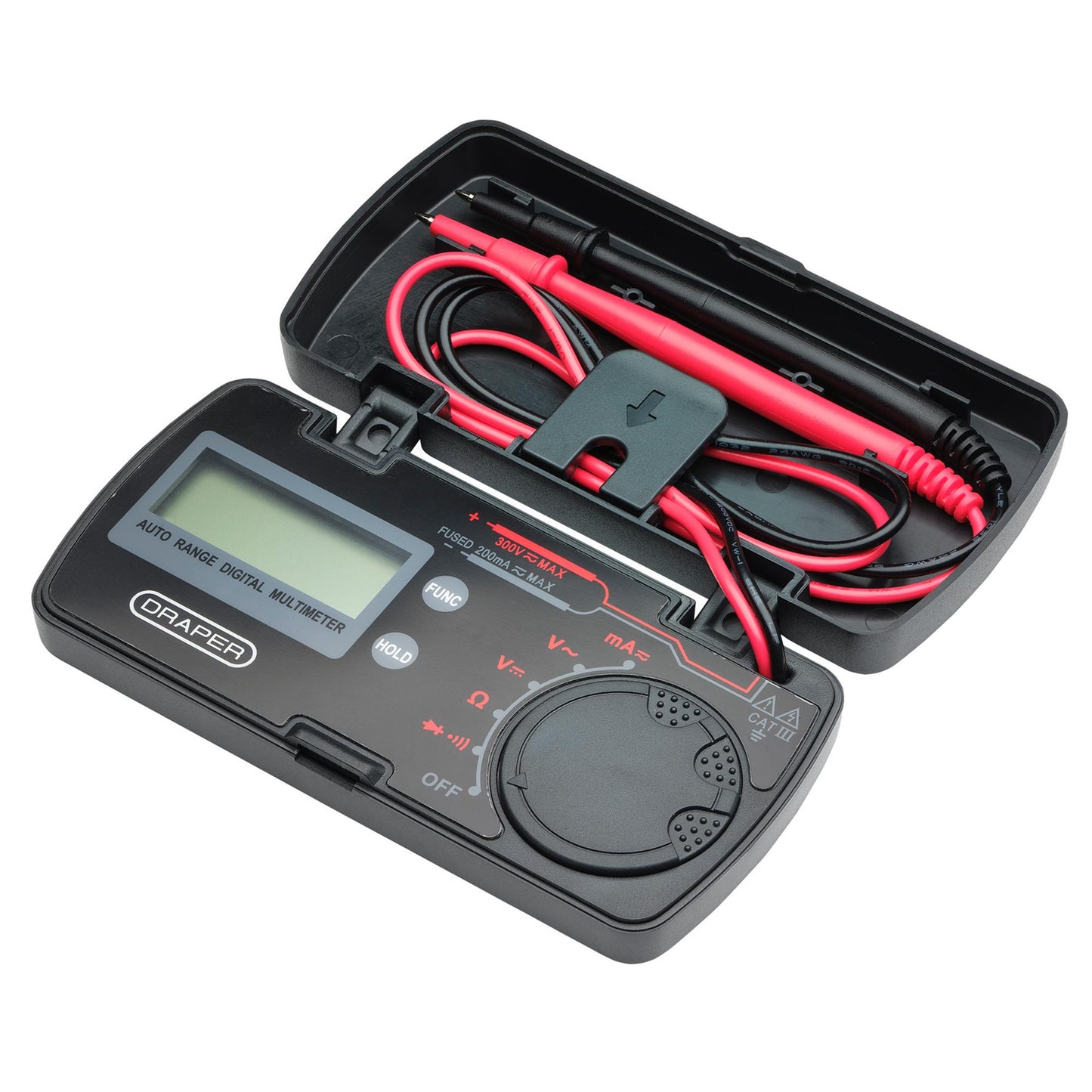 Draper Pocket Digital Multimeter CAT III 300V LCD Display AC/DC Voltage 02590