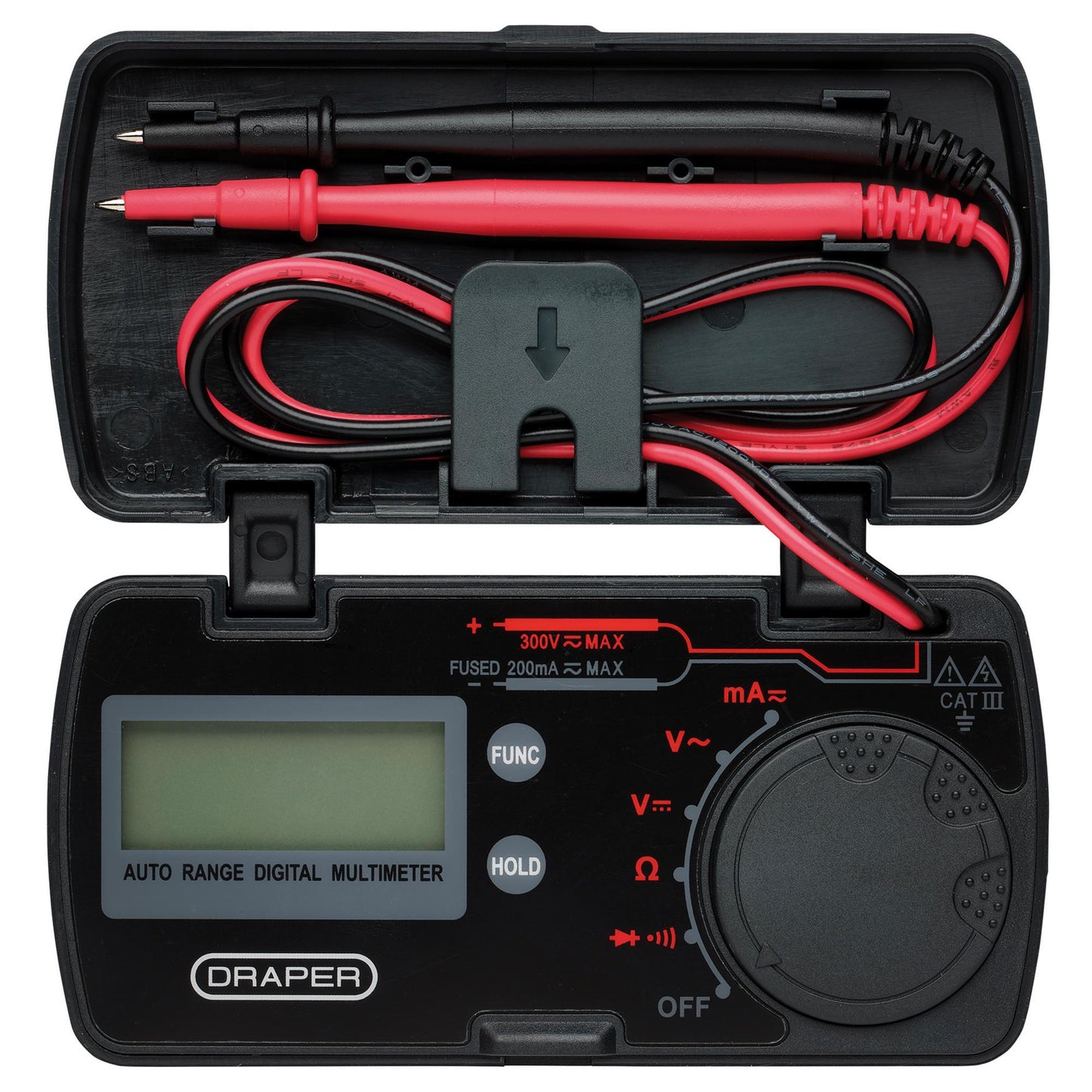 Draper Pocket Digital Multimeter CAT III 300V LCD Display AC/DC Voltage 02590