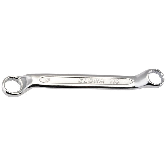 Elora Midget Deep Crank Metric Ring Spanner 12 Point Bi Hex 8 x 9mm 02612