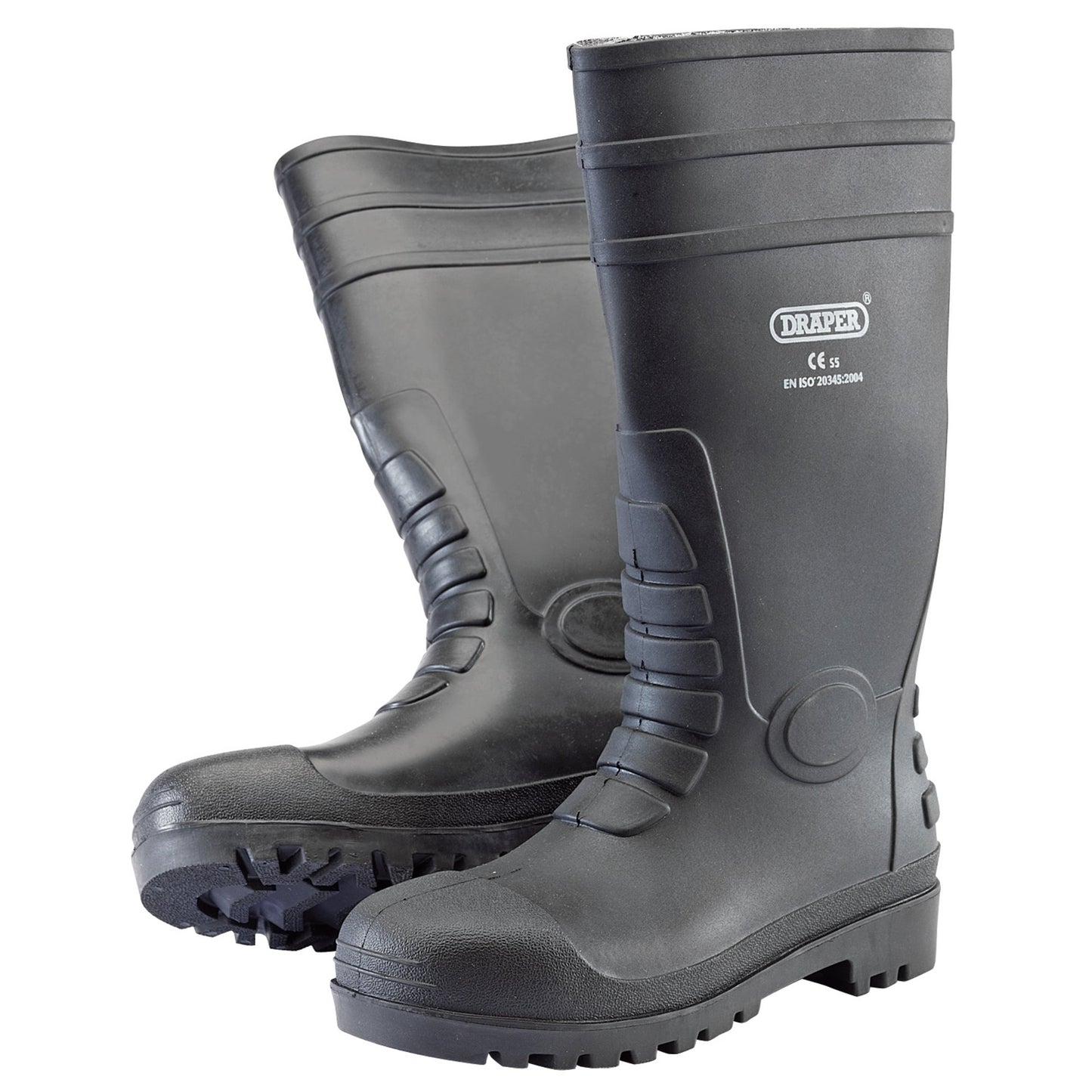 Draper Safety Wellington Boots Size 9 S5 Steel Toecap 100% Waterproof 02699