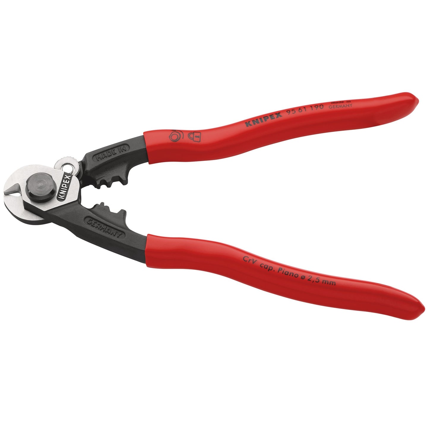Knipex Forged Wire Rope Cutters 190mm Plastic Coated Handles 03047