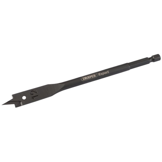Draper Flat Wood Bit 12mm 6mm Shank Precision Central Point 03155