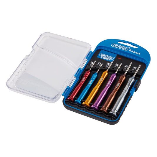 Draper Expert Precision Screwdriver Set 3 x Plain Slot 3 x Cross Slot 6 Pc 03266