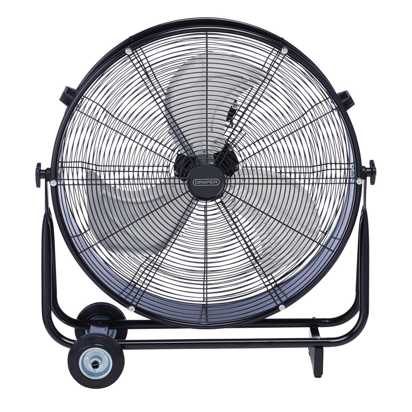 Draper 110V Drum Fan 24" 610mm 125W High Velocity Three Speed On Wheels 03365