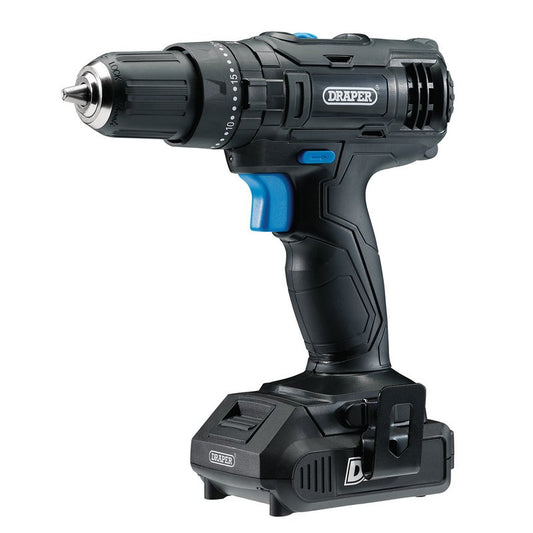 Draper D20 20V Combi Drill Kit 1 x 2.0Ah Battery 1 x Charger 13 Piece 03509