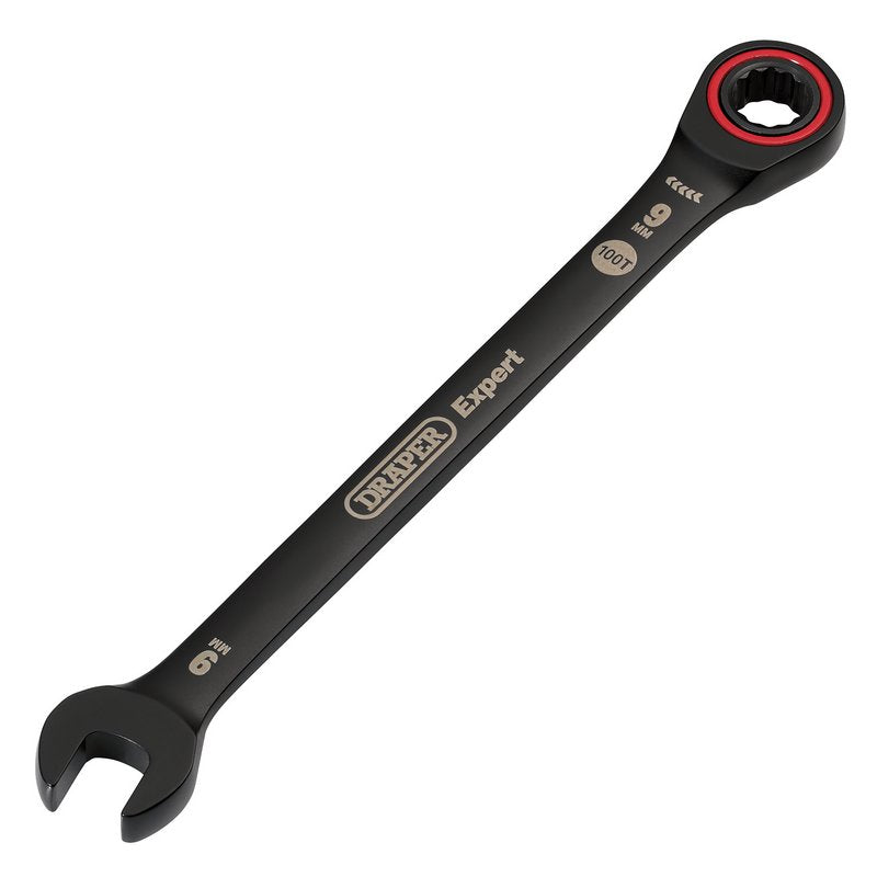 Draper Expert 9mm HI-TORQ Metric Ratchet Combination Spanner Black 03880