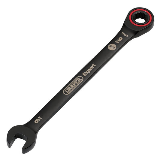 Draper Expert 9mm HI-TORQ Metric Ratchet Combination Spanner Black 03880
