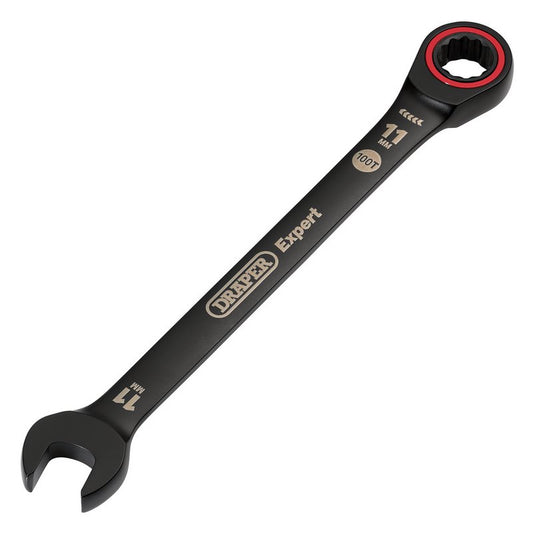 Draper Expert 11mm HI-TORQ Metric Ratchet Combination Spanner Black 03882