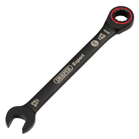 Draper Expert 12mm HI-TORQ Metric Ratchet Combination Spanner Black 03883