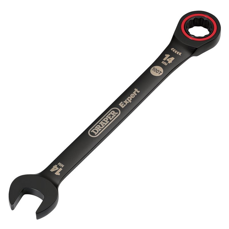 Draper Expert 14mm HI-TORQ Metric Ratchet Combination Spanner Black 03887