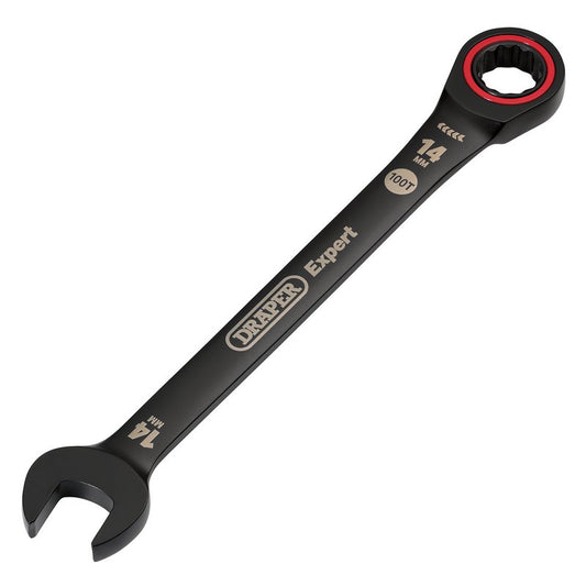 Draper Expert 14mm HI-TORQ Metric Ratchet Combination Spanner Black 03887