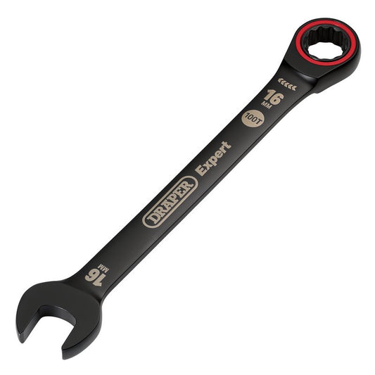 Draper Expert 16mm HI-TORQ Metric Ratchet Combination Spanner Black 03889