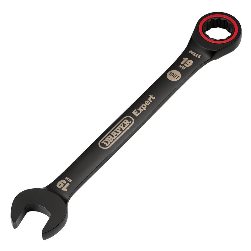 Draper Expert 19mm HI-TORQ Metric Ratchet Combination Spanner Black 03892