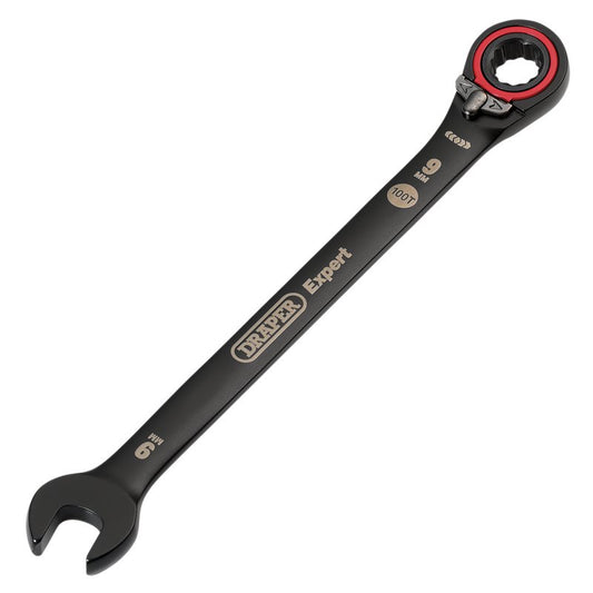 Draper Expert Metric Reversible Ratchet Combination Spanner 9mm Black 03899