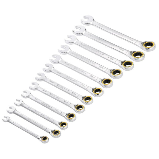 Draper Expert Metric Reversible Ratchet Combination Spanner Set 12 Piece 03913