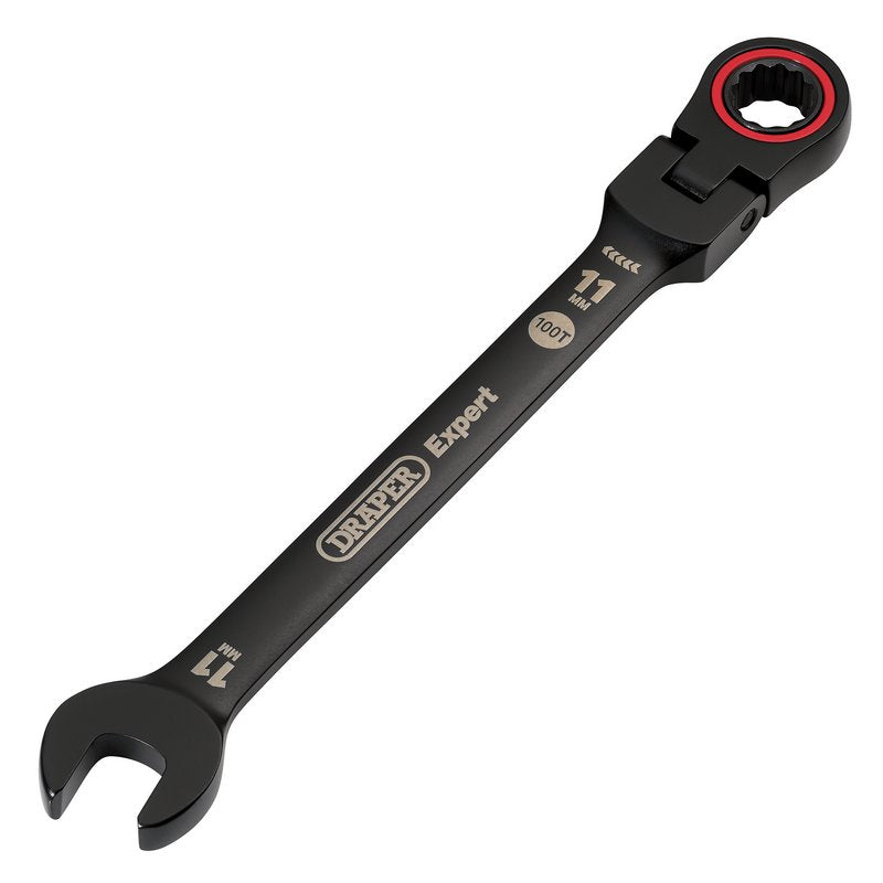 Draper Expert 11mm Metric Flexible Head Ratchet Combination Spanner Black 03917