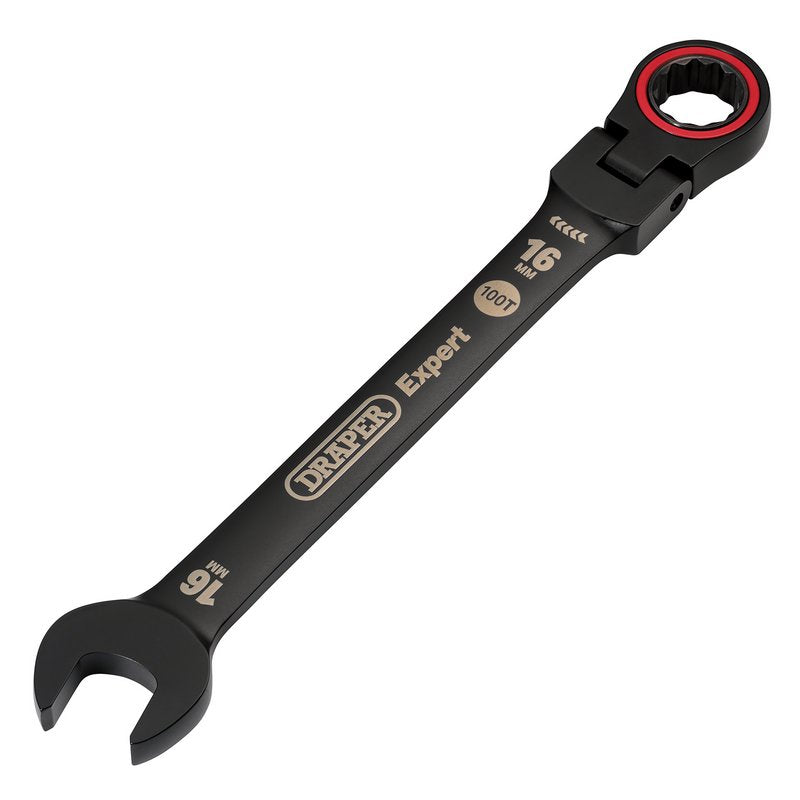 Draper Expert 16mm Metric Flexible Head Ratchet Combination Spanner Black 03923