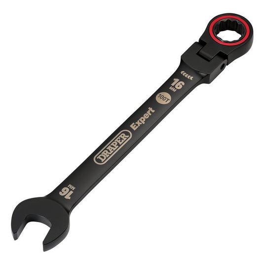 Draper Expert 16mm Metric Flexible Head Ratchet Combination Spanner Black 03923