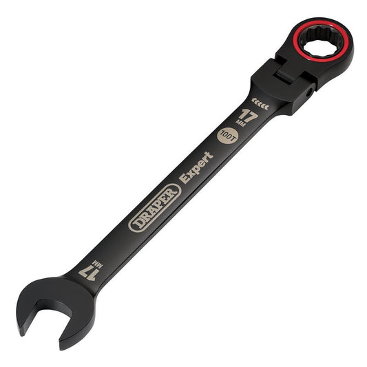 Draper Expert 17mm Metric Flexible Head Ratchet Combination Spanner Black 03924