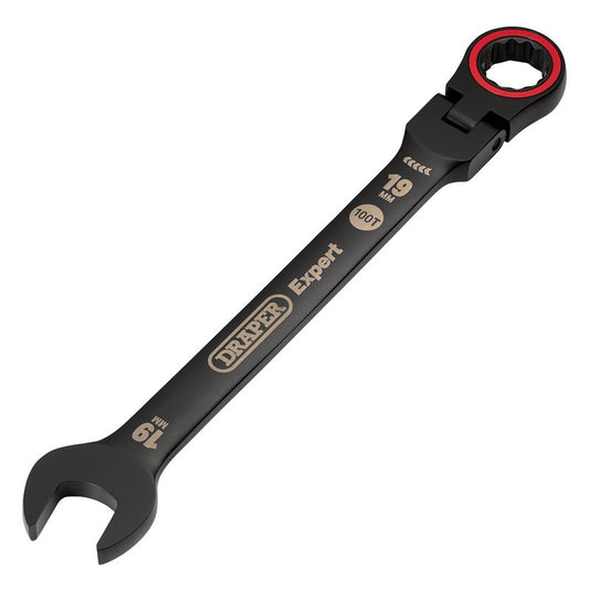 Draper Expert 19mm Metric Flexible Head Ratchet Combination Spanner Black 03926