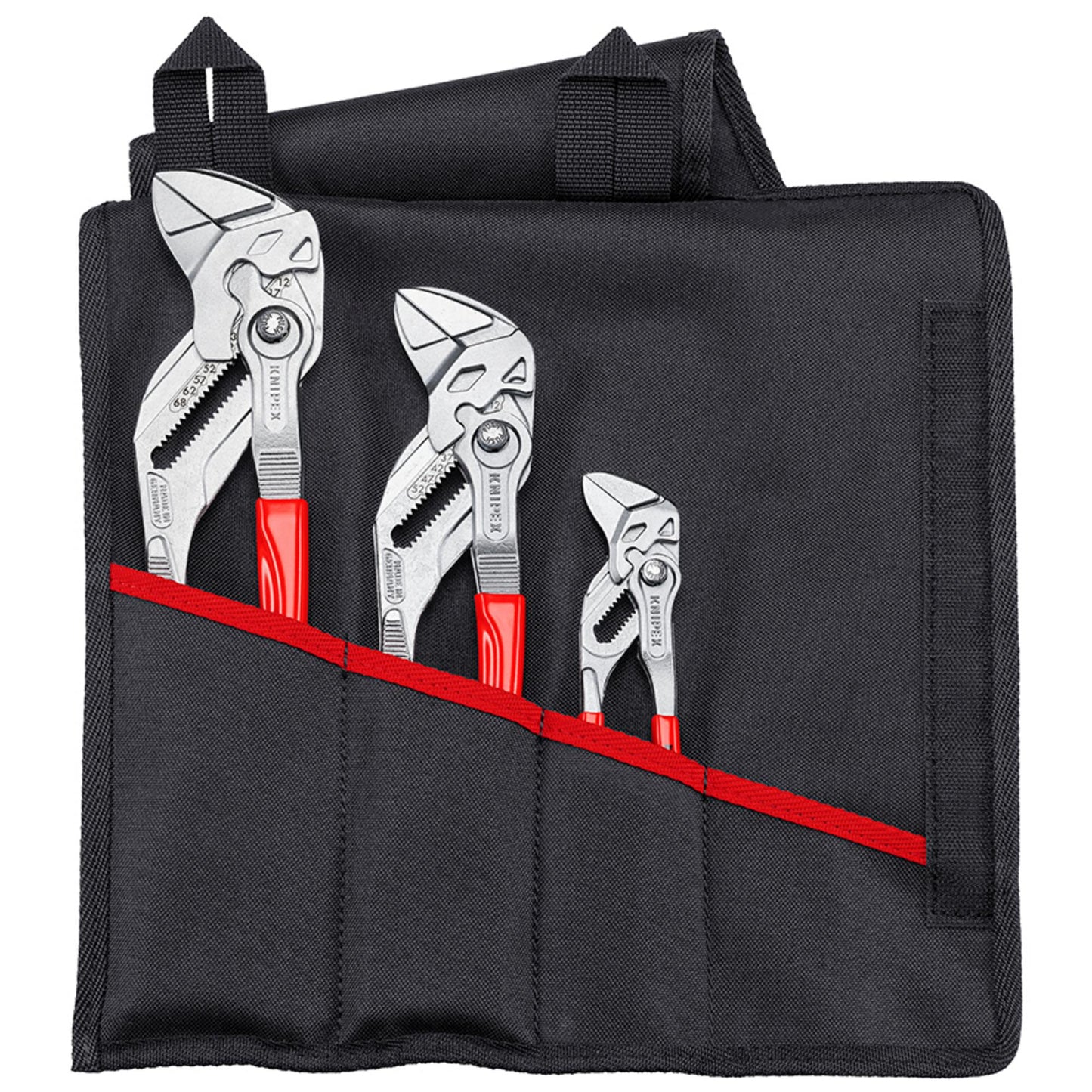 KNIPEX Adjustable Plier Wrench Set 3 Piece Fabric Tool Roll 00 19 55 S7