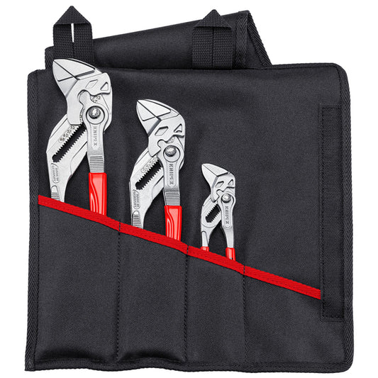 KNIPEX Adjustable Plier Wrench Set 3 Piece Fabric Tool Roll 00 19 55 S7