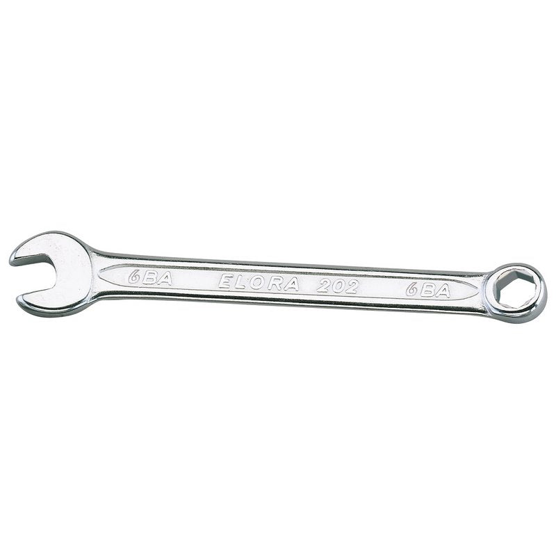 Elora 6Ba Midget Combination Spanner 15° Offset Jaw Chrome Plated 04254