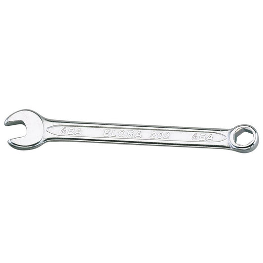 Elora 6Ba Midget Combination Spanner 15° Offset Jaw Chrome Plated 04254