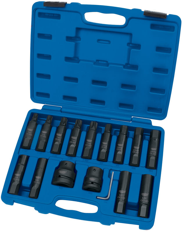 Expert 16 Piece 3/4" and 1" Sq. Dr. Impact Hexagon and Draper Tx-Star Socket and Bit Set