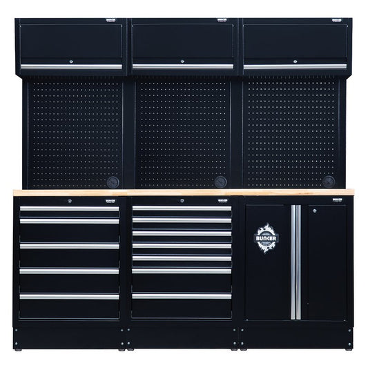BUNKER Modular Storage Combo with Hardwood Worktop 14 Piece 04411