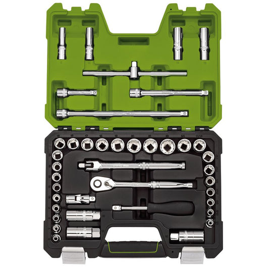 Draper Metric Imperial Socket Set 3/8"D Green 41 pc 12 Point 04464