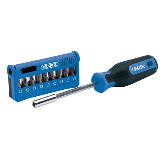 Draper Screwdriver and Bit Set 19 Piece 1/4" magnetic holder storage case 04497